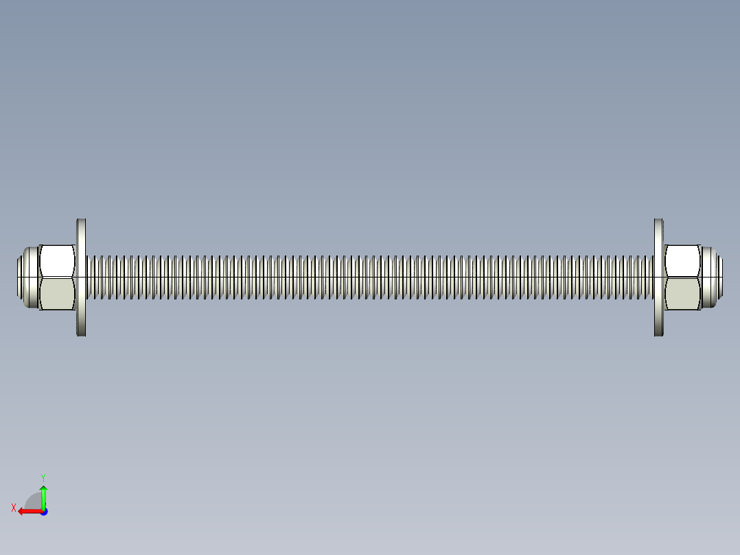 紧固件-STEP 0.3750 All-Thread后视图