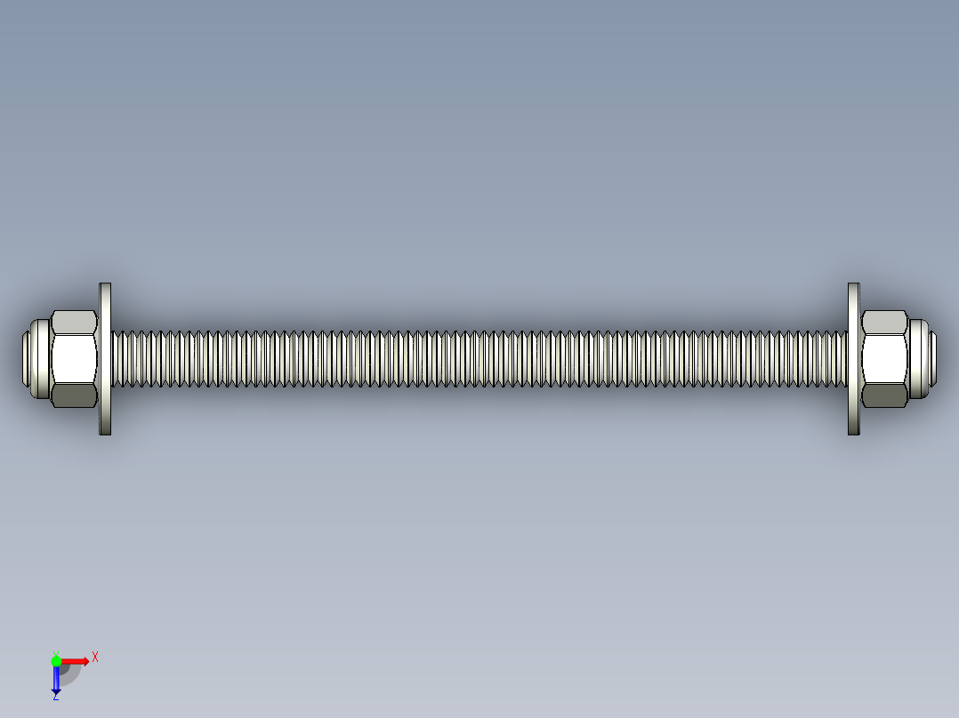 紧固件-STEP 0.3750 All-Thread俯视图