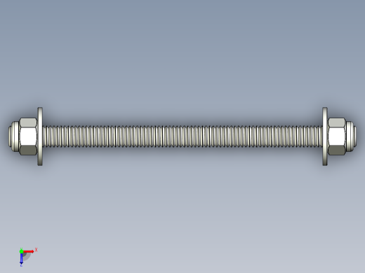 紧固件-STEP 0.3750 All-Thread俯视缩略图
