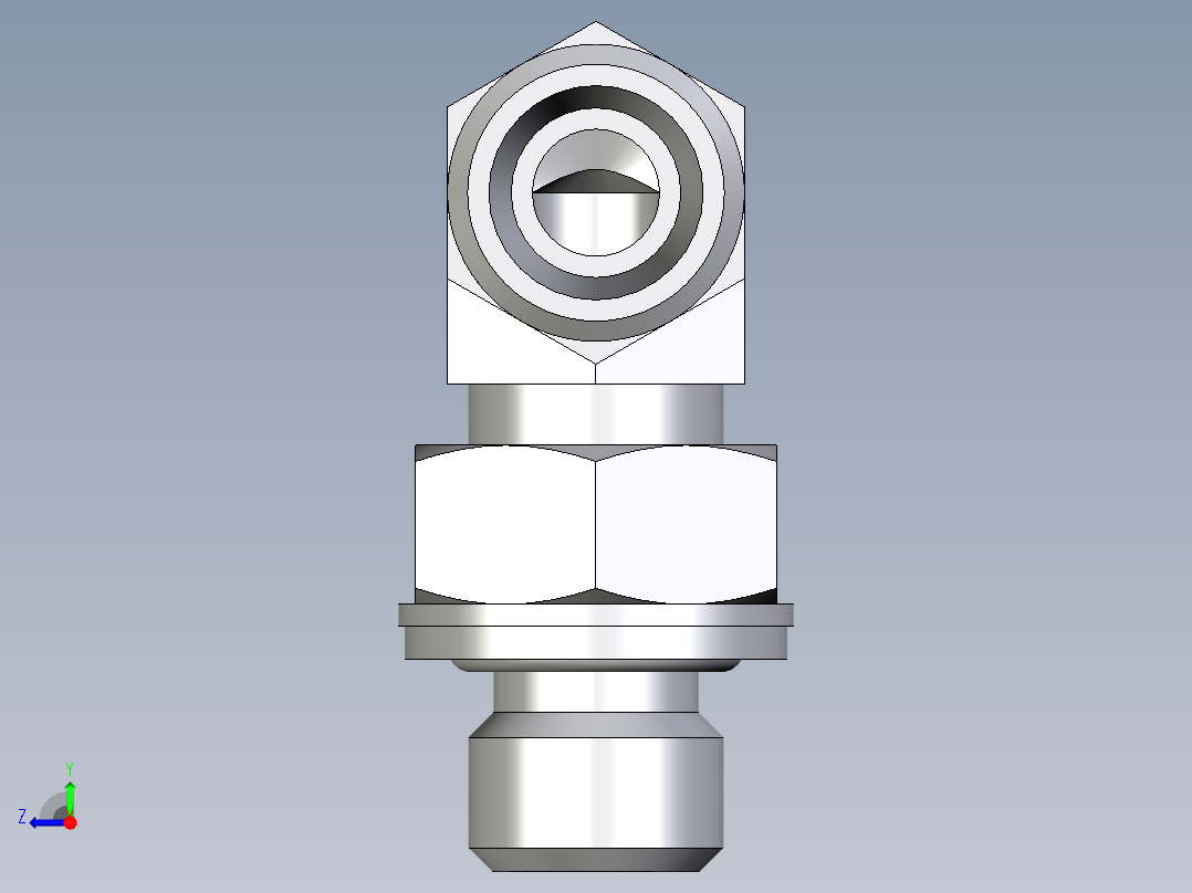 卡套式工业通用硬管接头EO_Adjustable_Locknut_elbow_WEE08LMOMDCF右视图
