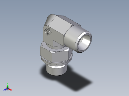 卡套式工业通用硬管接头EO_Adjustable_Locknut_elbow_WEE08LMOMDCF正等轴测缩略图