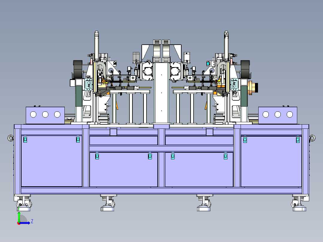 锂电池电芯处理生产线step左视图