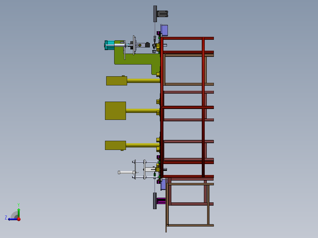 环形组装检测线设备sw18可编辑右视图