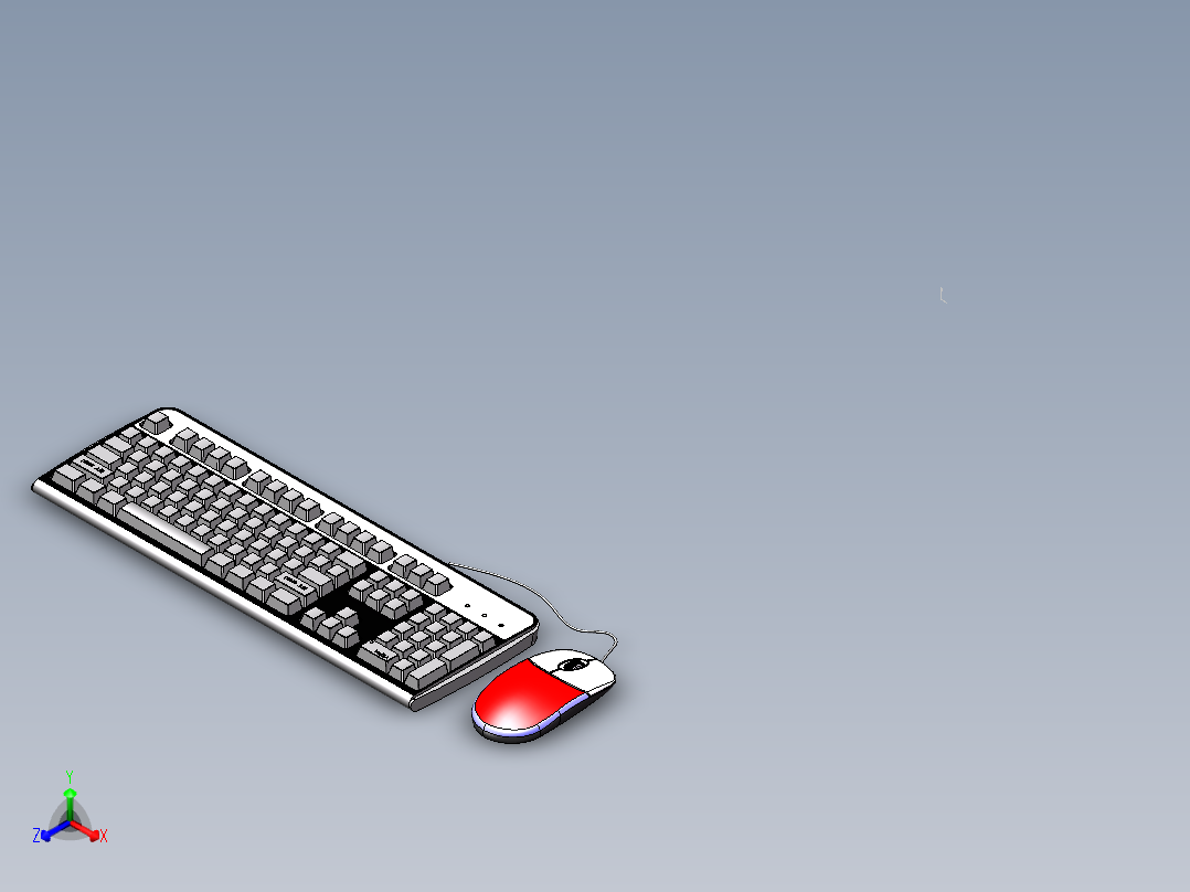 鼠标键盘正等轴测图