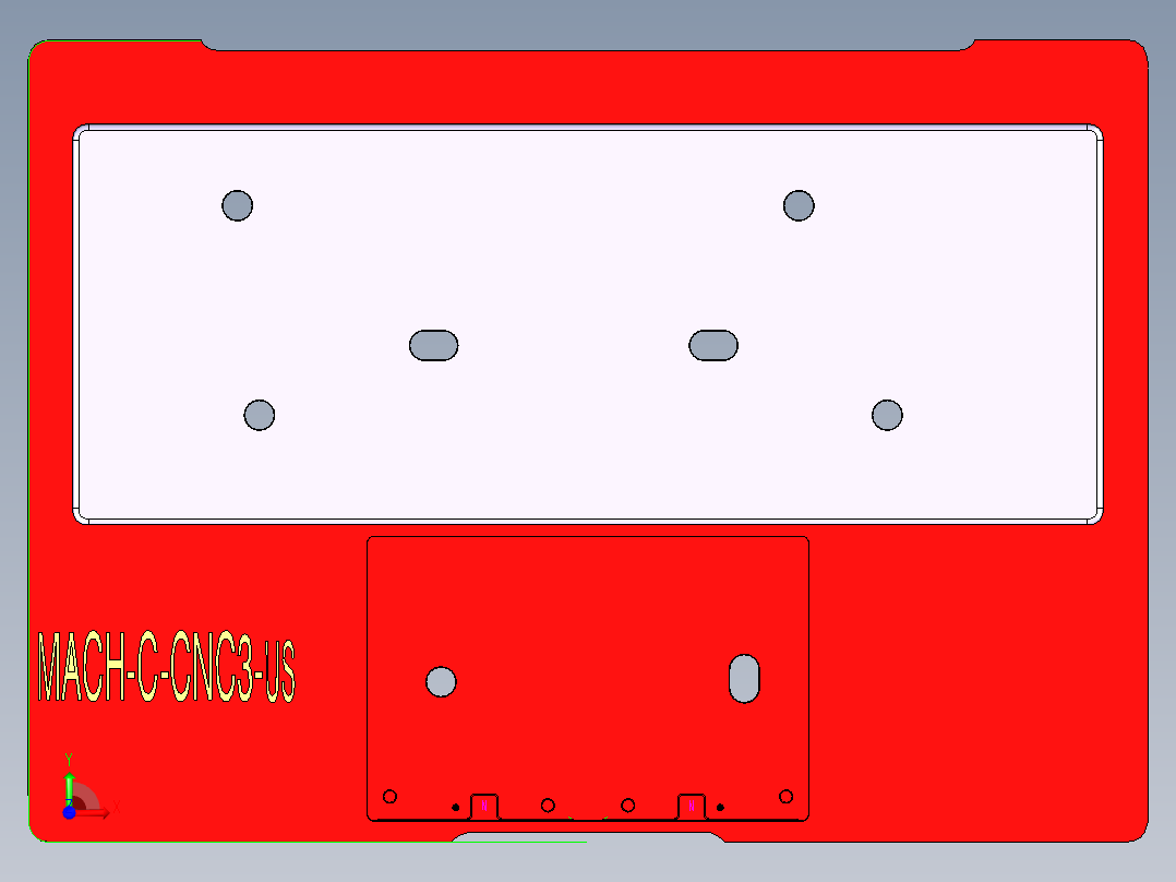 笔记本C壳铣外形+KB框程序模型前视图