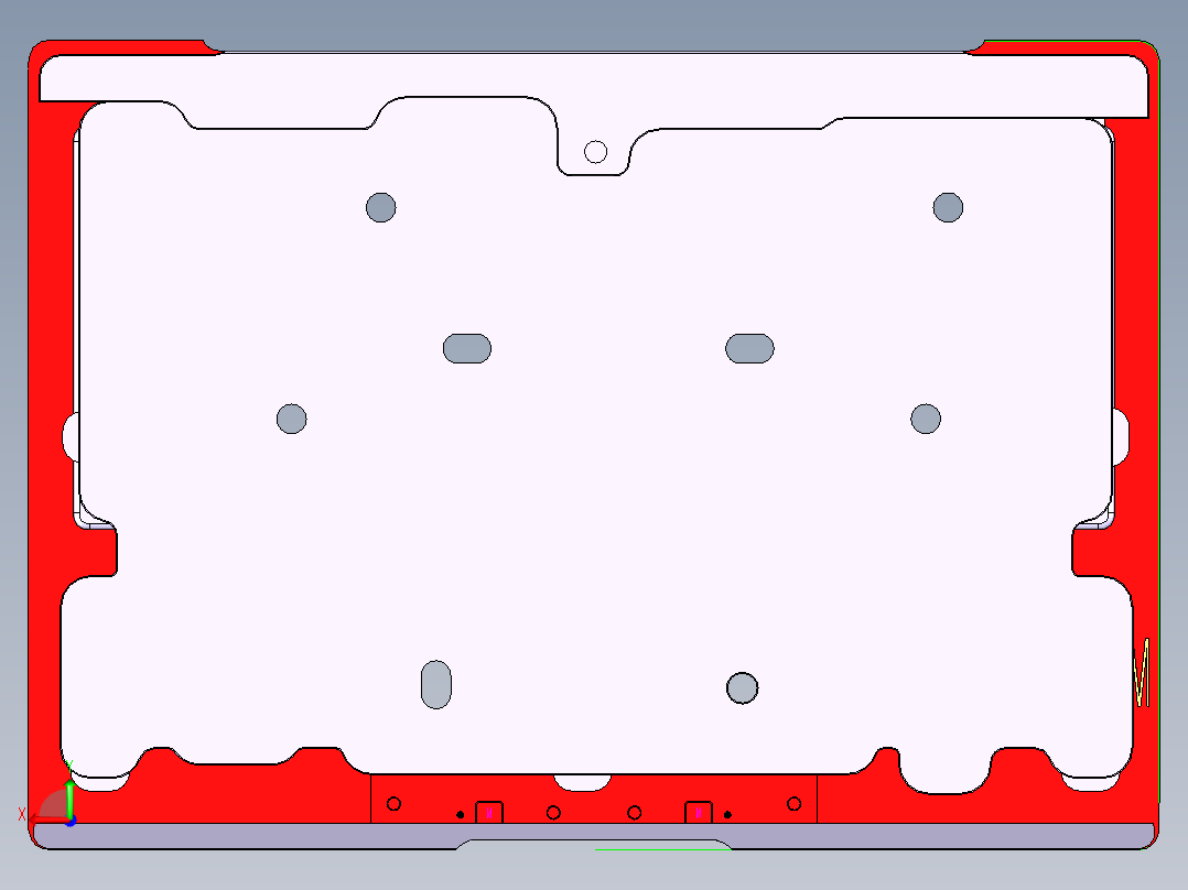 笔记本C壳铣外形+KB框程序模型后视图