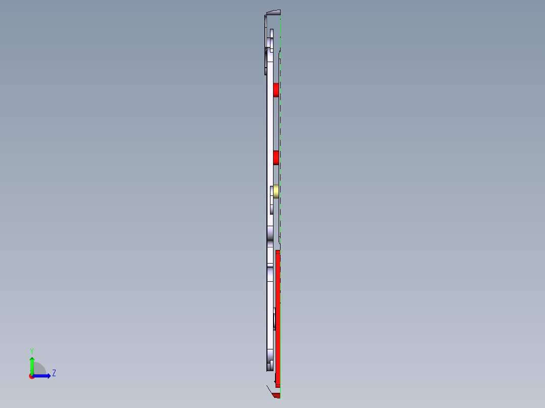 笔记本C壳铣外形+KB框程序模型左视图
