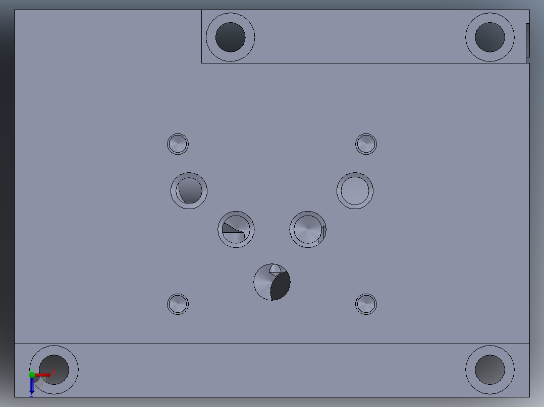 紧凑型定制液压块俯视图