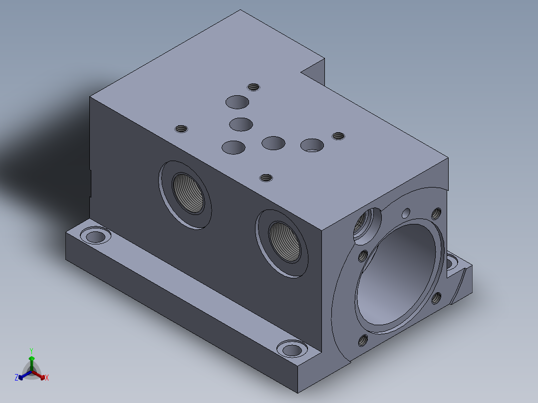 紧凑型定制液压块正等轴测图
