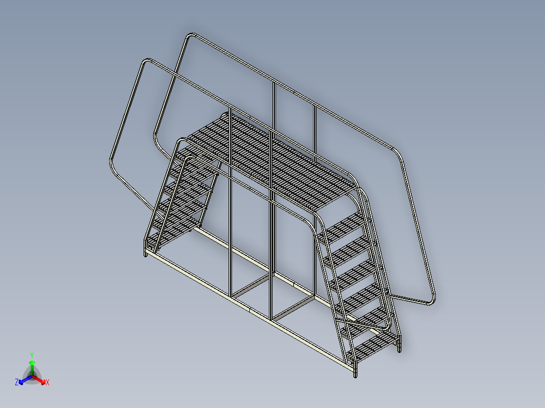 B2004850-交叉楼梯正等轴测图