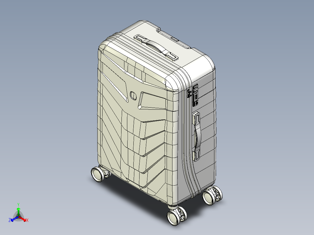 斜拉链旅行箱sd模型