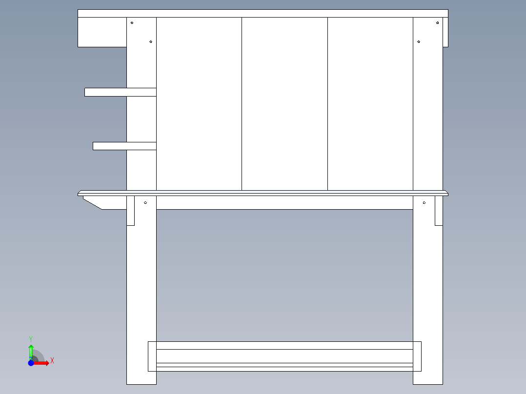 工作台dimensional-lumber-workbench--igs stl前视图
