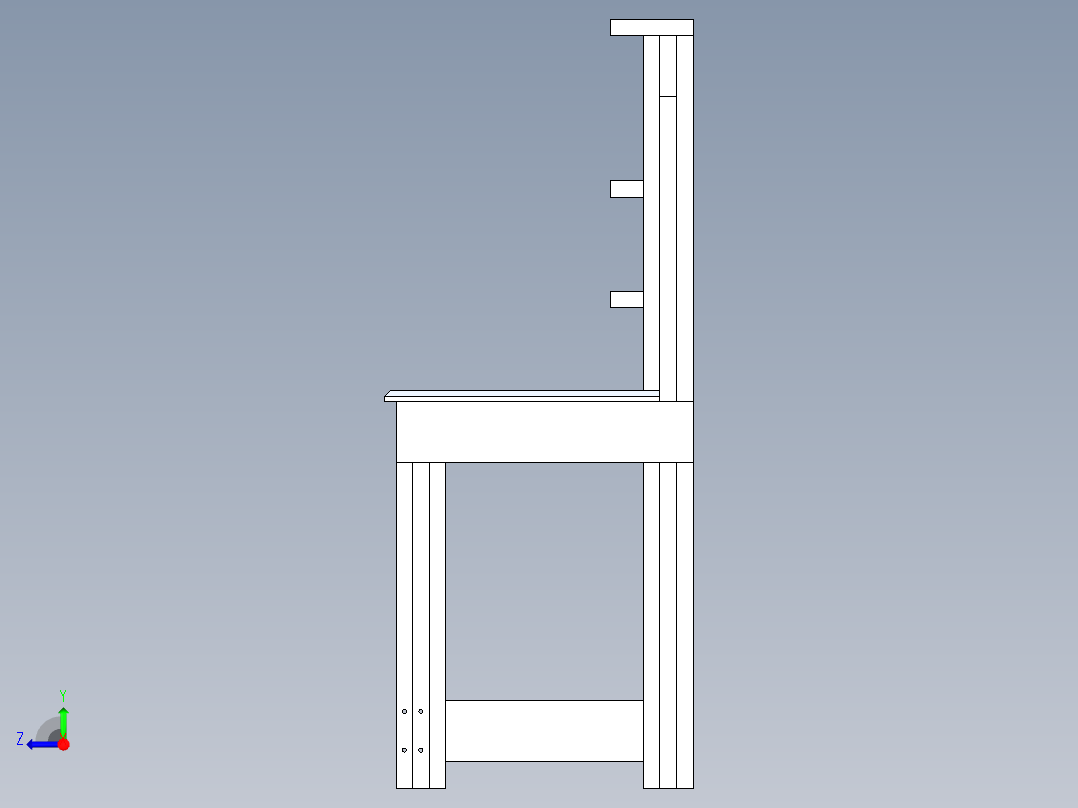 工作台dimensional-lumber-workbench--igs stl右视图