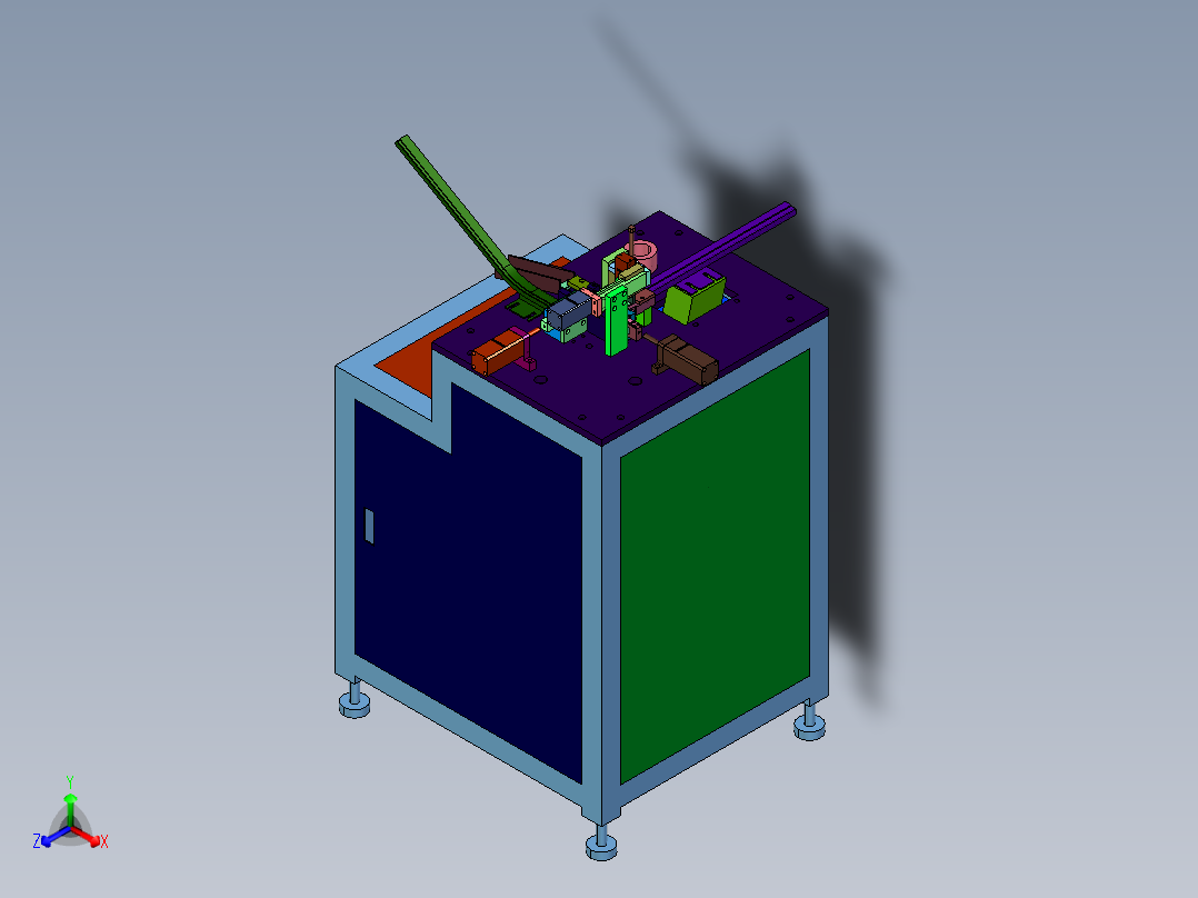 USB端铁壳自动铆压机主视图
