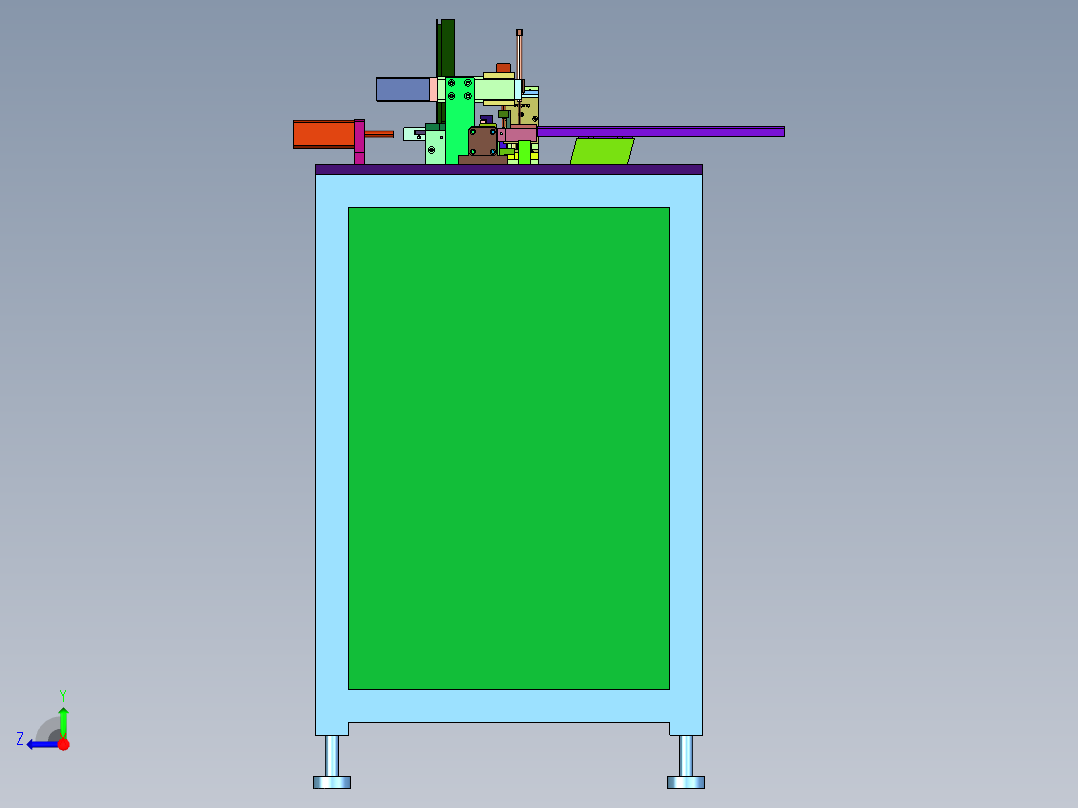 USB端铁壳自动铆压机右视图
