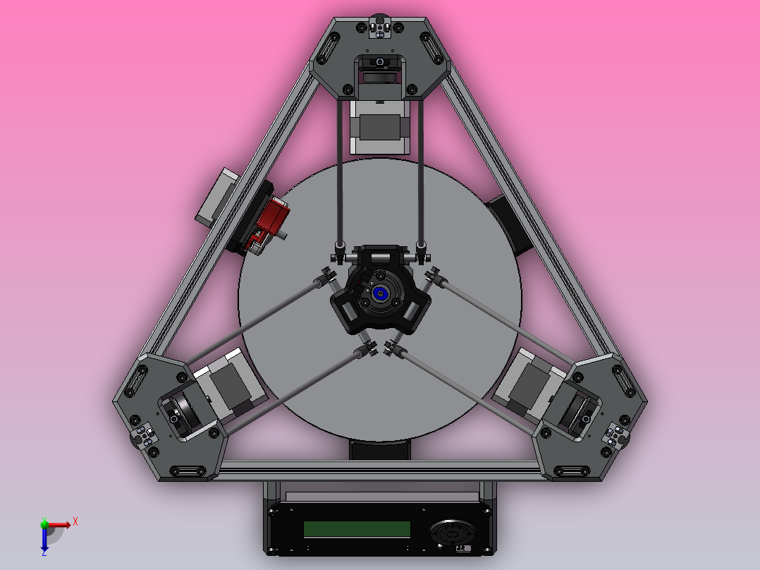 Be Kossel - Delta 机器人 3D 打印机俯视图