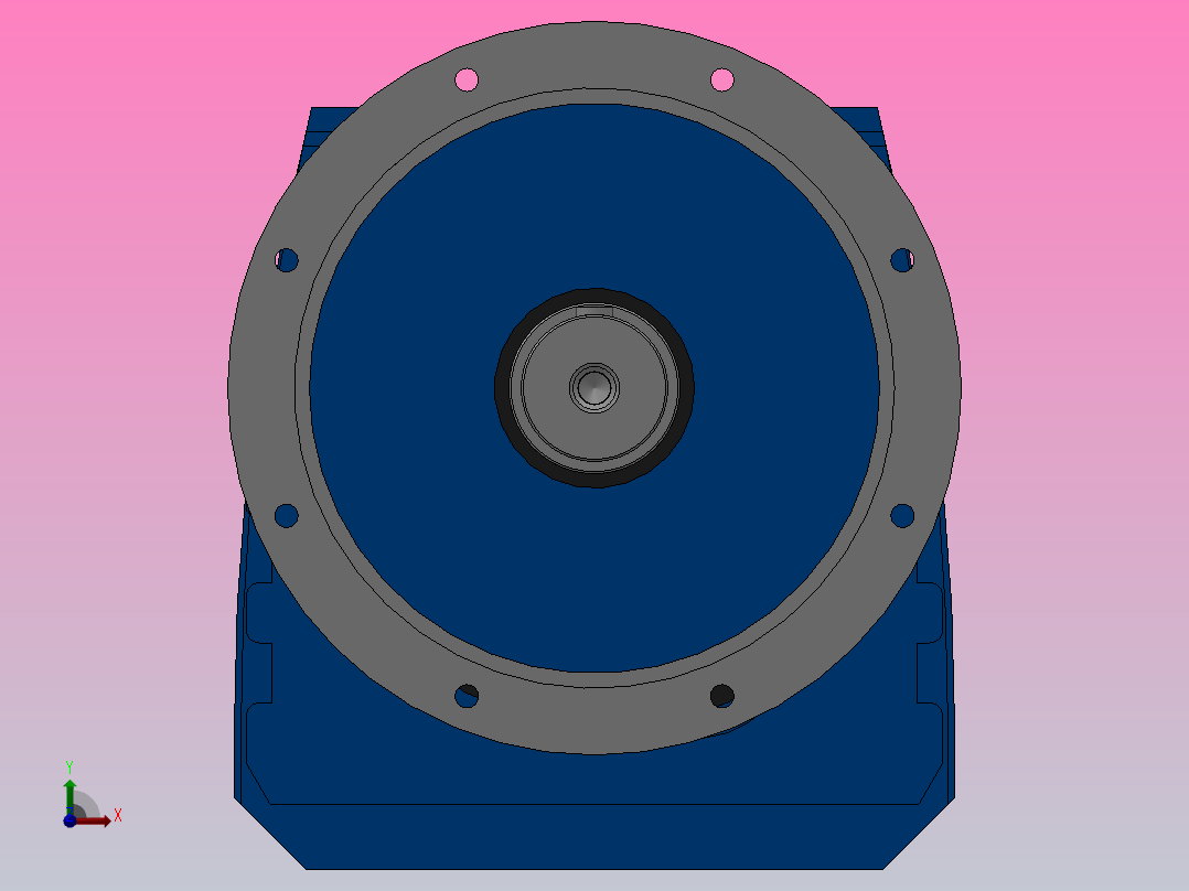 RF147R77法兰轴伸式组合型斜齿轮减速机RF147R77-Y1.5-4P-90L-M1-0°-Φ550前视图