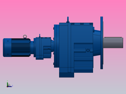 RF147R77法兰轴伸式组合型斜齿轮减速机RF147R77-Y1.5-4P-90L-M1-0°-Φ550左视缩略图