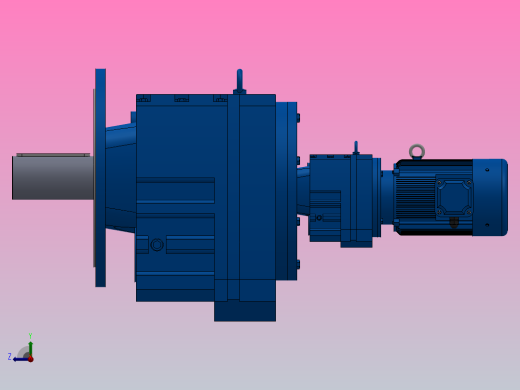 RF147R77法兰轴伸式组合型斜齿轮减速机RF147R77-Y1.5-4P-90L-M1-0°-Φ550右视缩略图