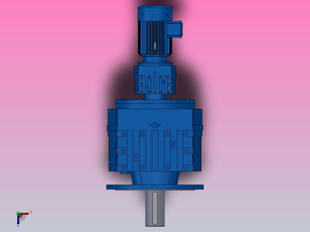 RF147R77法兰轴伸式组合型斜齿轮减速机RF147R77-Y1.5-4P-90L-M1-0°-Φ550俯视图