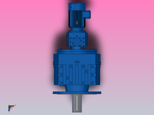 RF147R77法兰轴伸式组合型斜齿轮减速机RF147R77-Y1.5-4P-90L-M1-0°-Φ550俯视缩略图
