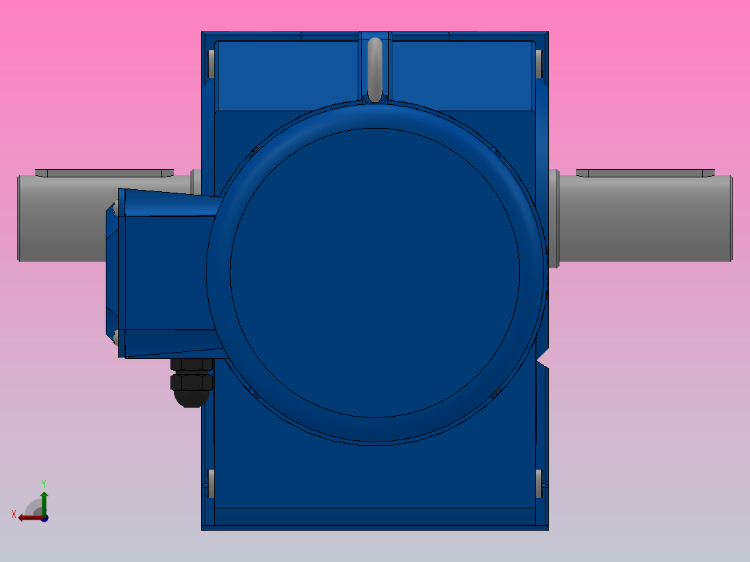 K77底脚轴伸式安装螺旋锥齿轮减速机K77-YVE1.1-6P-135.28-M1-0°-A+B后视图