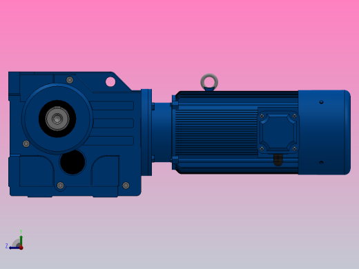 K77底脚轴伸式安装螺旋锥齿轮减速机K77-YVE1.1-6P-135.28-M1-0°-A+B右视缩略图