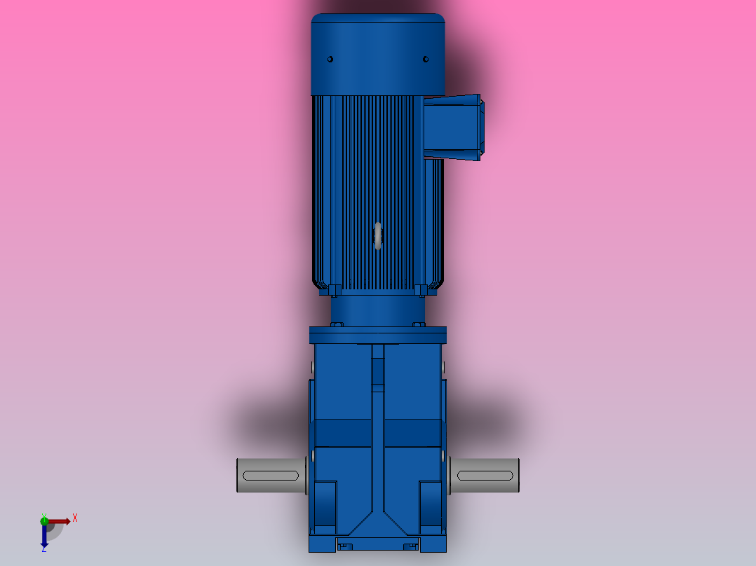 K77底脚轴伸式安装螺旋锥齿轮减速机K77-YVE1.1-6P-135.28-M1-0°-A+B俯视图