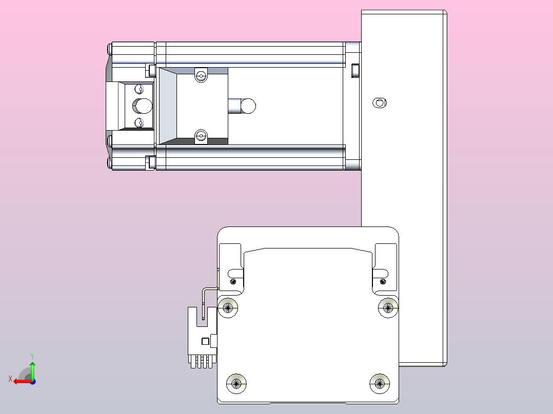 皮带直线轴半封闭可选导轨TPA-HNB-85S-90-L1600-LU-C-P20-N3后视图