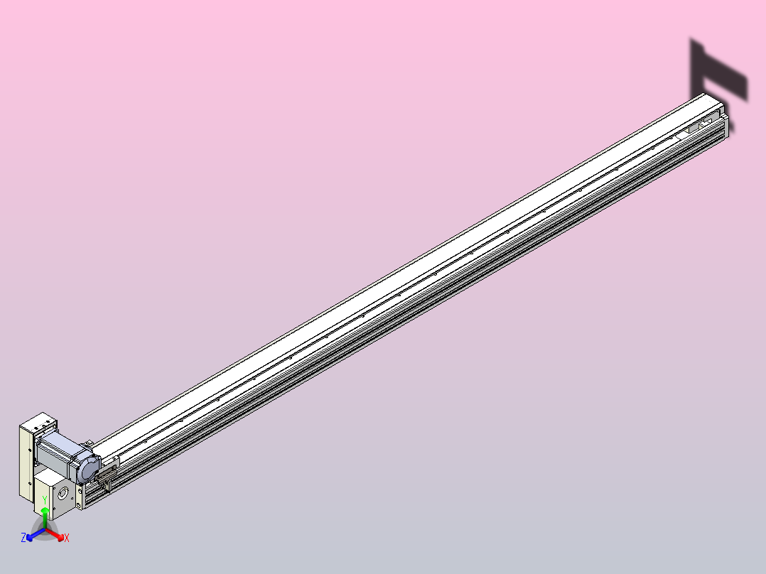 皮带直线轴半封闭可选导轨TPA-HNB-85S-90-L1600-LU-C-P20-N3正等轴测图