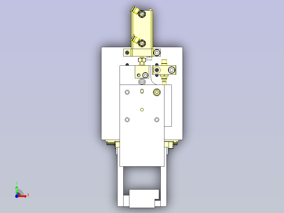 一款不对称凸轮轴承夹紧机构3D图前视图
