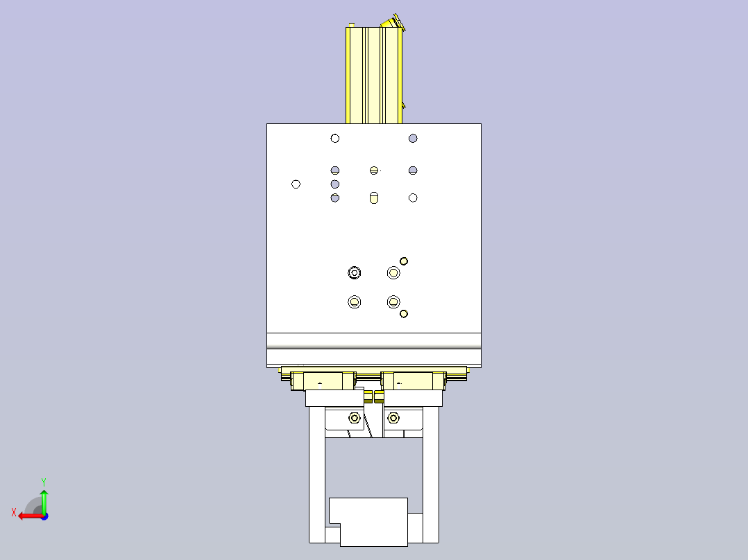 一款不对称凸轮轴承夹紧机构3D图后视图