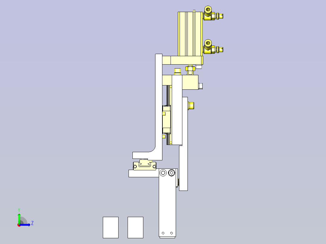 一款不对称凸轮轴承夹紧机构3D图左视图