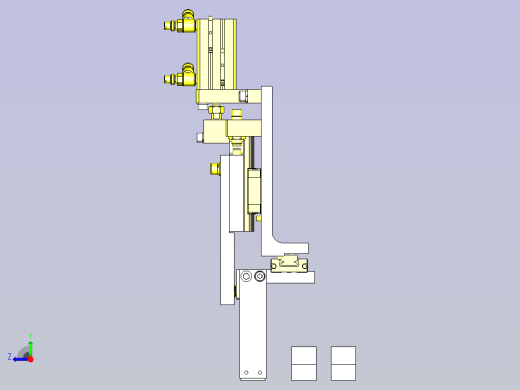 一款不对称凸轮轴承夹紧机构3D图右视缩略图