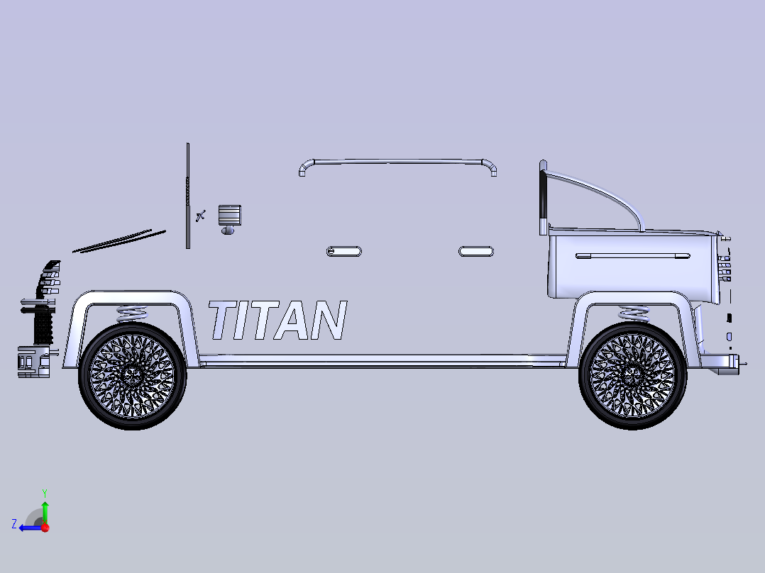 皮卡汽车 stp右视图