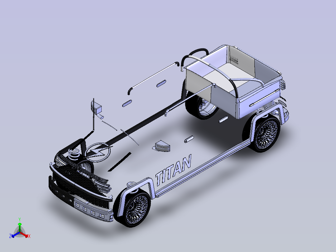 皮卡汽车 stp正等轴测图