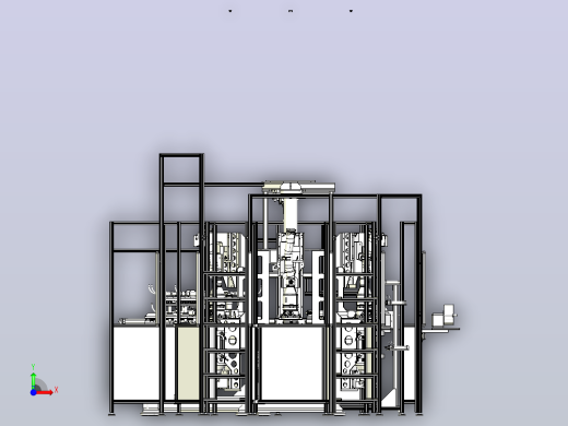 多工位组合非标自动化设备3D图纸三维模型前视缩略图