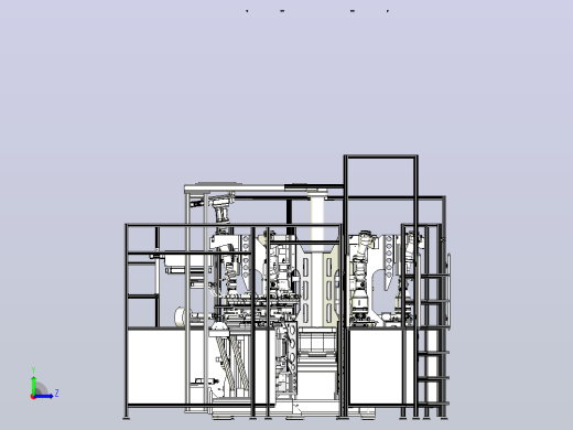 多工位组合非标自动化设备3D图纸三维模型左视缩略图