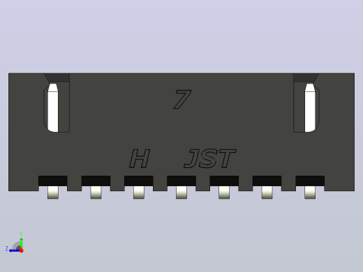 黑色JST XH 7针连接器P 2 54mm有角度右视缩略图