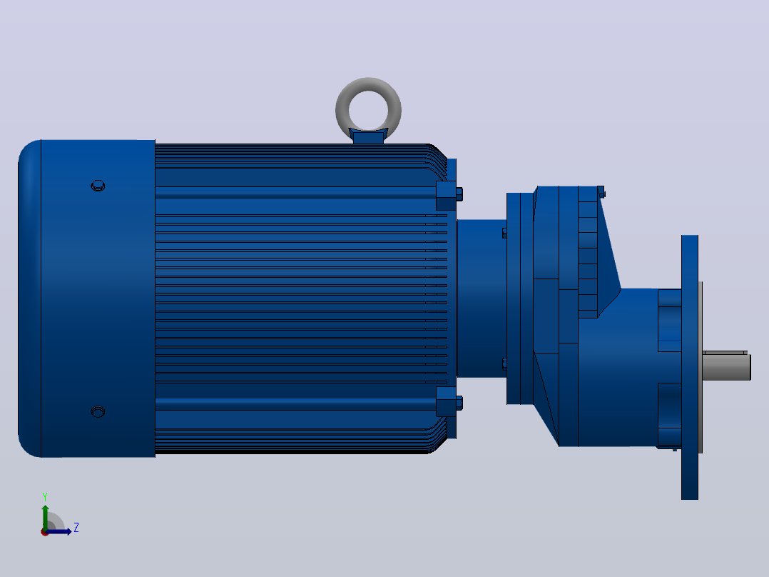 RXF57法兰轴伸式安装斜齿轮减速机RX57-Y4-4P-112M-M1-0°-Φ200左视图