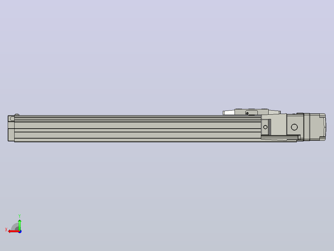 GTH4-L#-300-BR-M05-C3 GTH4内嵌式螺杆滑台 电机右折 TOYO滑台后视图