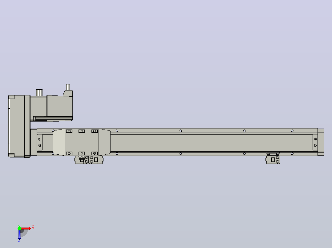 GTH4-L#-300-BR-M05-C3 GTH4内嵌式螺杆滑台 电机右折 TOYO滑台俯视图