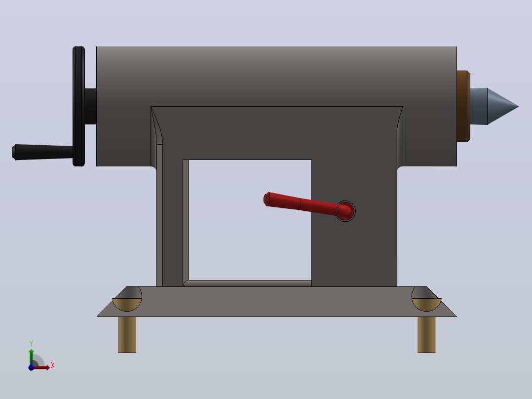 切削设备turning-machine-tailstock-1831-模型格式为 sw前视图