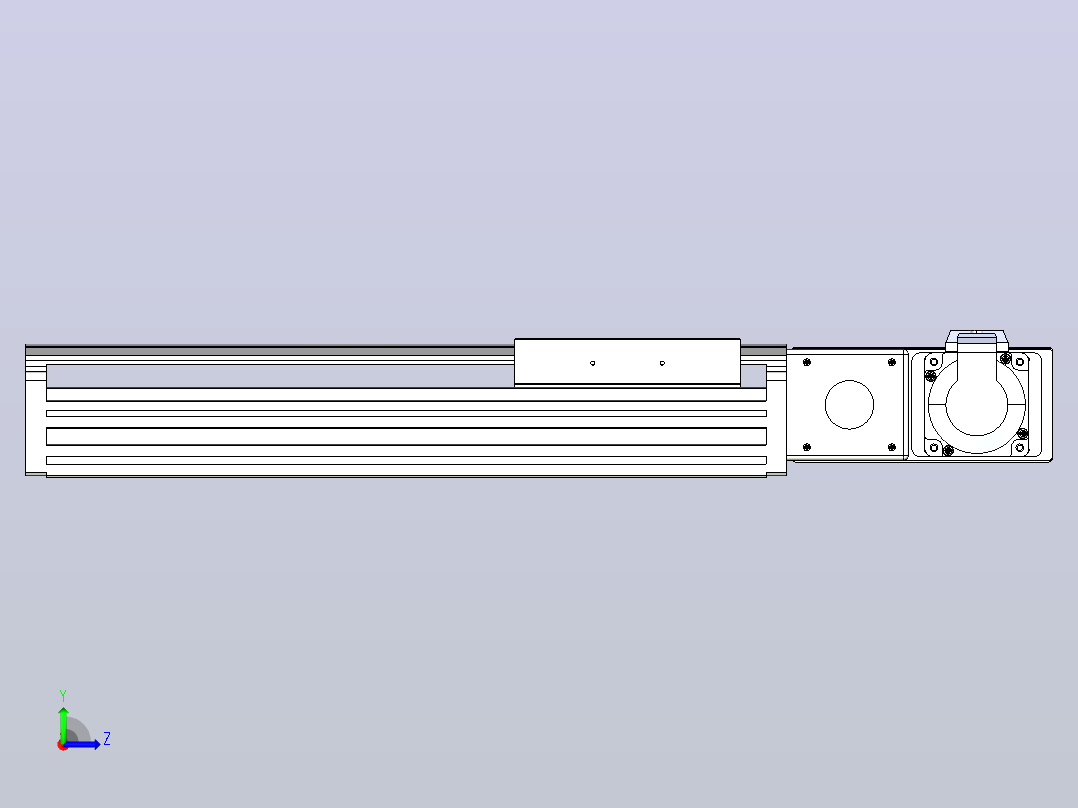 皮带直线轴半封闭可选导轨TPA-HNB-140D-120-L200-MR-C-P40-N3左视图