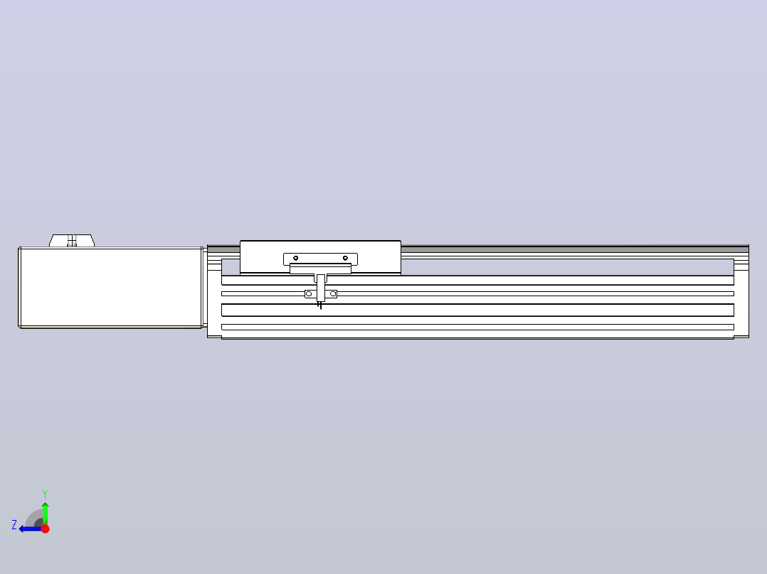 皮带直线轴半封闭可选导轨TPA-HNB-140D-120-L200-MR-C-P40-N3右视图
