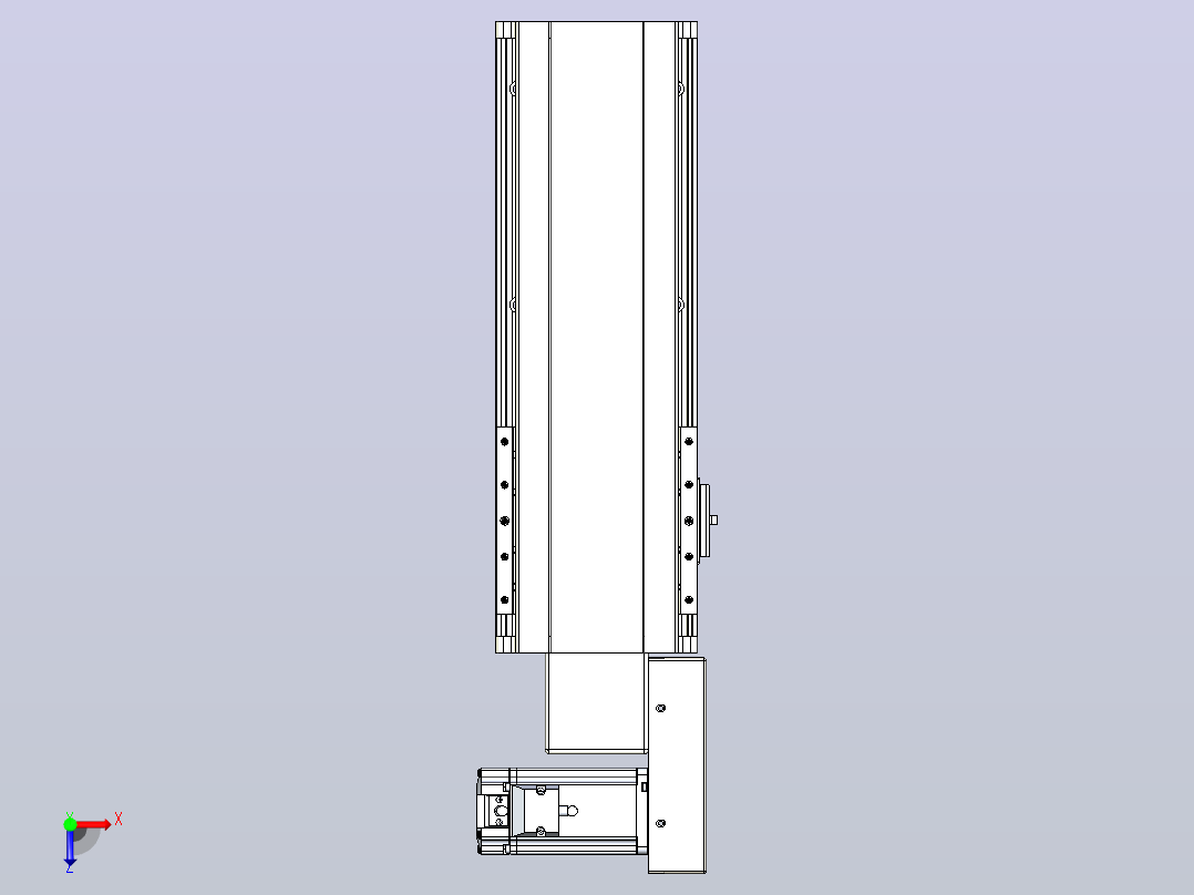 皮带直线轴半封闭可选导轨TPA-HNB-140D-120-L200-MR-C-P40-N3俯视图
