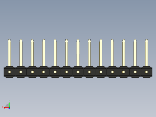 彩色公排针 100mil 2.54mm 系列-DS1022_black_13p_100mil_TypeU_rev1.0后视缩略图