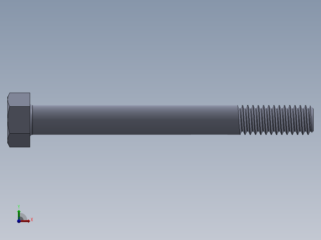 UNC 六角螺栓-Hex Bolt 0.3125-18 x 3.SLDPRT前视图