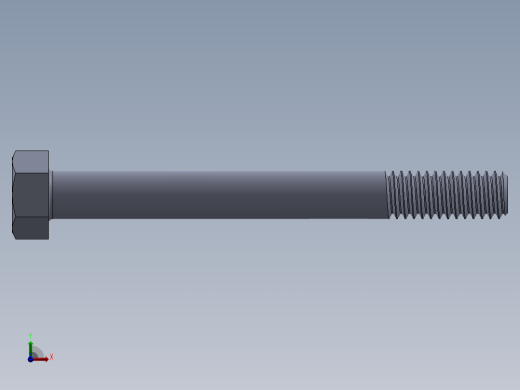 UNC 六角螺栓-Hex Bolt 0.3125-18 x 3.SLDPRT前视缩略图