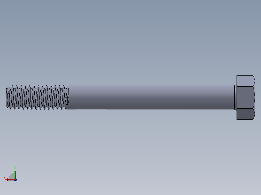 UNC 六角螺栓-Hex Bolt 0.3125-18 x 3.SLDPRT后视图